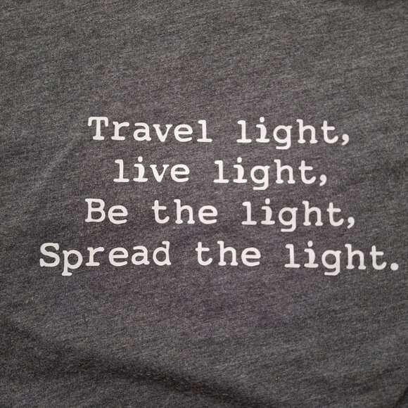 Om & Ah London Grey Long Sleeve Tee Be the Light - Picture 5 of 5